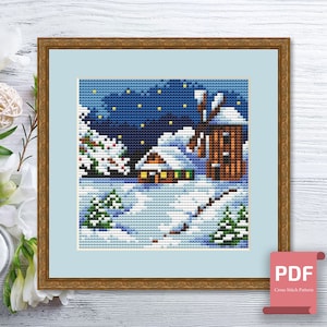 Winter Landscape Cross Stitch Pattern | Seasons Cross Stitch Pattern | Winter Patterns | Four Seasons Cross Stitch Pattern  #ssn164