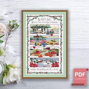 Four Seasons Cross Stitch Pattern | Four Seasons Pattern | Four Seasons xStitch | Modern Cross Stitch Pattern | Download PDF #ssn223