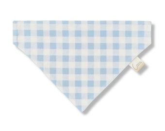 Blue Gingham Dog Bandana