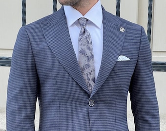 Navyblue Men Blazer, Slim Fit Wool Blazer, Two Button Blazer, Blazer For Men, Office Men Blazer, Party Wear Blazer, Dinner Wear Blazer
