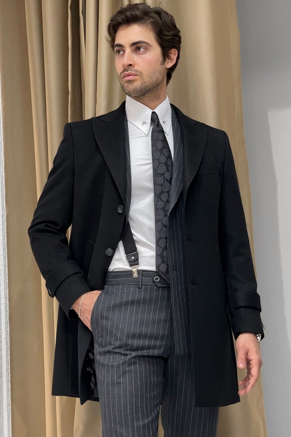 Mens wool coats slim fit hotsell