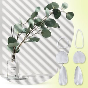 Eucalyptus silicone veiner and plastic cutter, floral mold for polymer/resin clay and fondant cake, clay flower, sugar craft, home decor