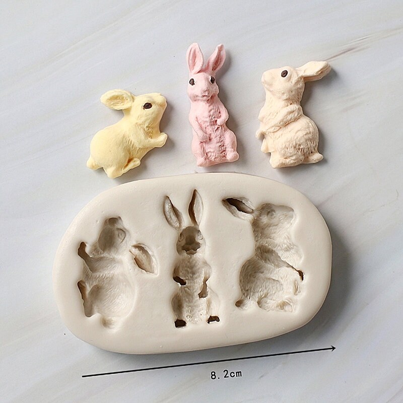 Running Rabbit Mould Forest Theme, Animals, Rabbits, Nuts, Wooden Doors Silicone Mold ...