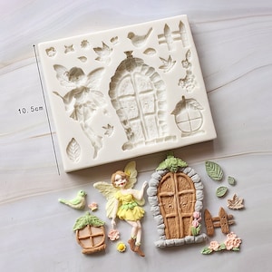 Fee, Pilz, Haus Silikonform - Fimo Form, Fondantform, Kerzenform, Wohnkultur, Seifenherstellung