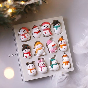 Christmas, Santa Claus, snowman, elk silicone mold -  polymer clay mold, fondant mold, candle mold, soap making