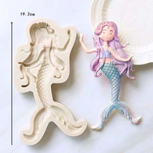 Mermaid, Starfish, Seahorse and Fish silicone mold -  polymer clay mold, fondant gumpaste mold, candle mold, home decor, soap making