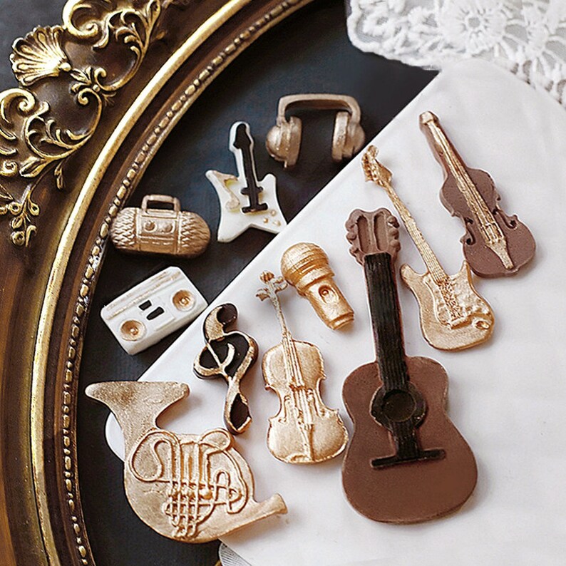 Vintage Guitar, Violin, Musical Instrument, Note Silicone Mold ...