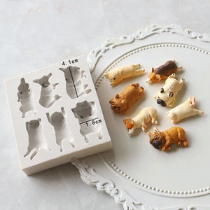 Hund, valp silikonform, polymerleraform, fondantform, ljusform, heminredning, tvåltillverkning, tårtdekorering