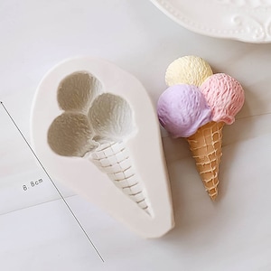 Mini Eis Silikonform - Polymer Clay Form, Fondant Form, Kerzenform, Wohndekor, Schokoladenform, Seifenform