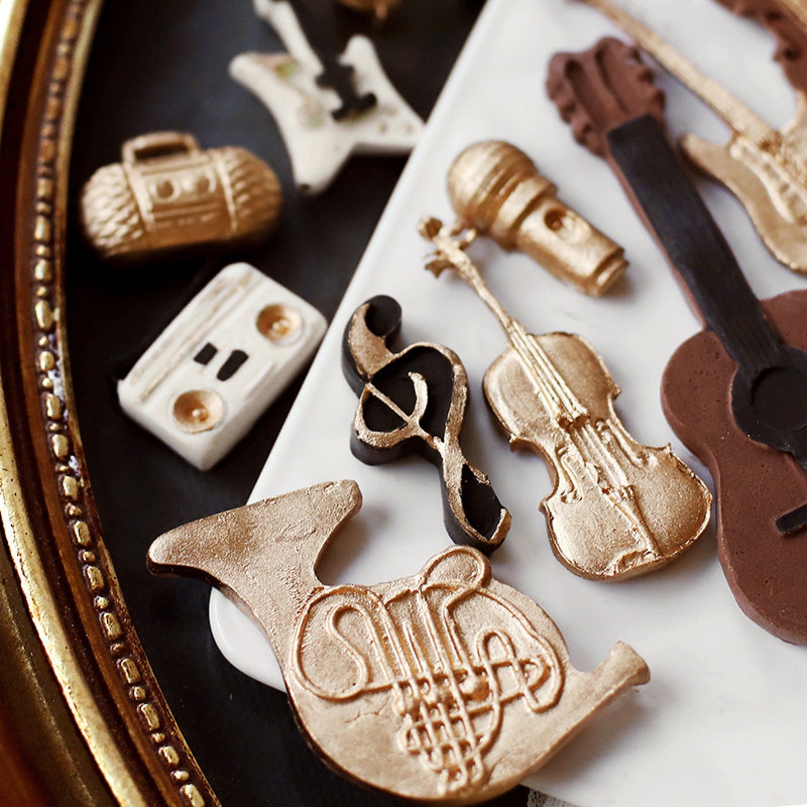 Vintage Guitar, Violin, Musical Instrument, Note Silicone Mold ...