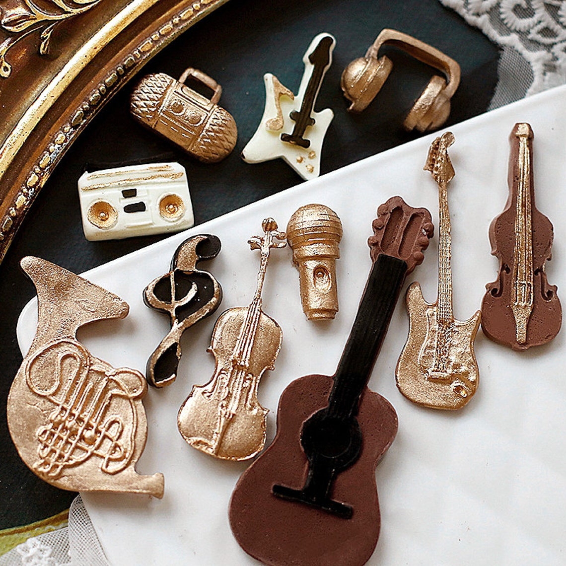 Vintage Guitar, Violin, Musical Instrument, Note Silicone Mold ...