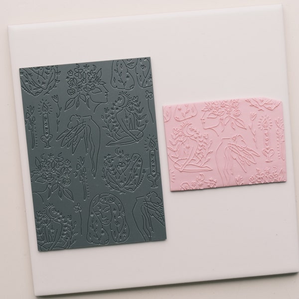 Silicone pattern texture mat, polymer clay texture sheet - for making clay jewelry, earing
