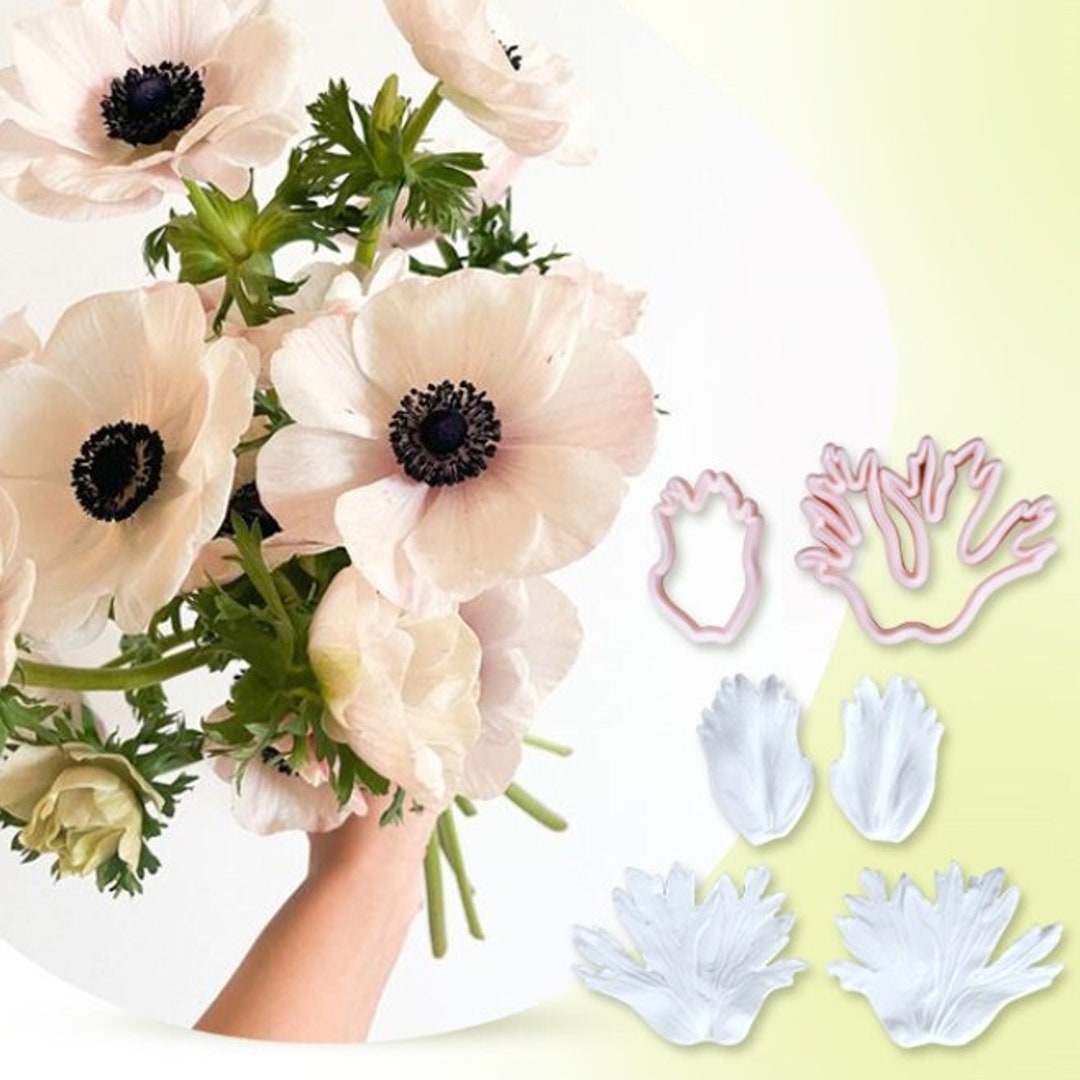 4er Set Blumen-Forms Für Fondant - Silikonformen Für Kuchen-Deko