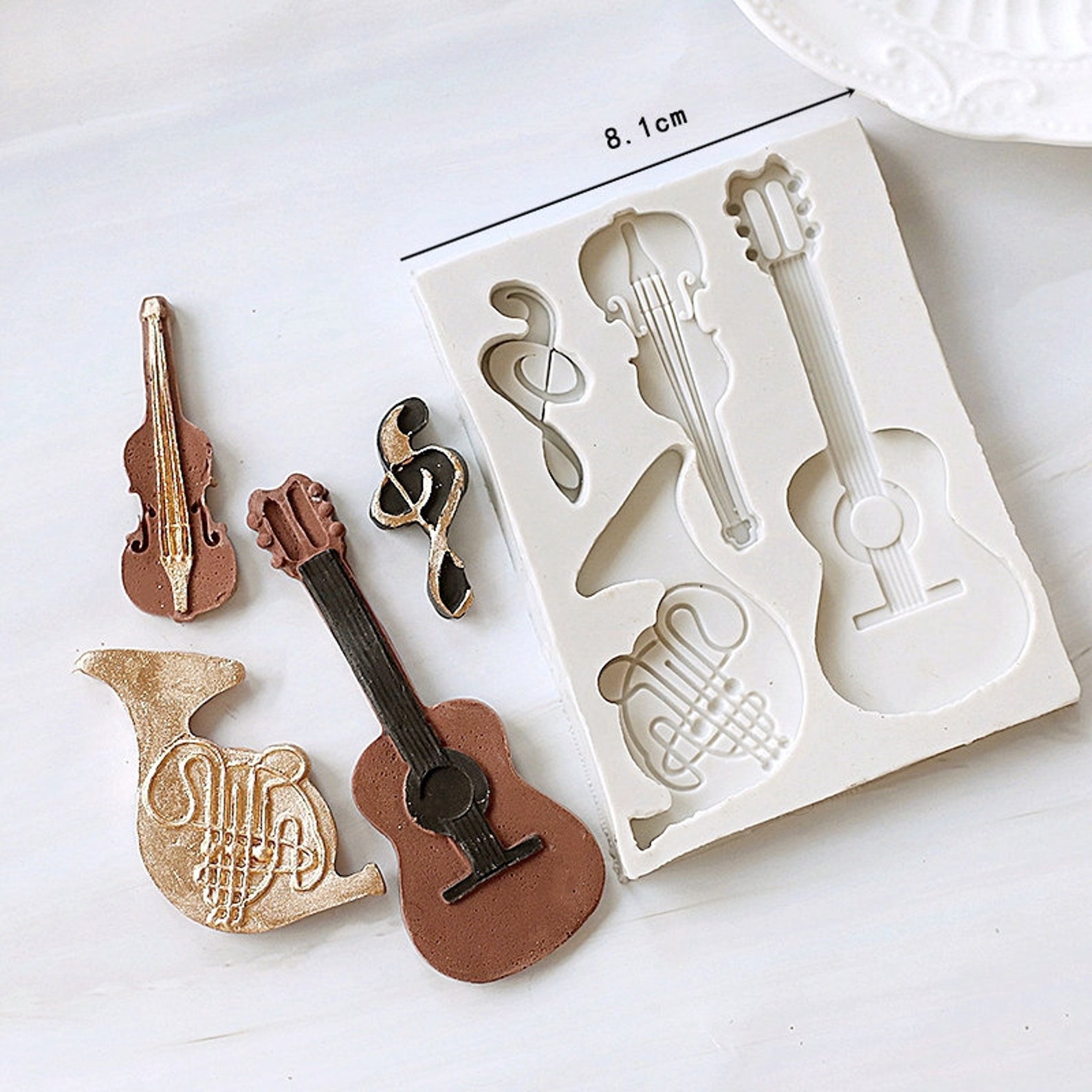 Vintage Guitar, Violin, Musical Instrument, Note Silicone Mold ...