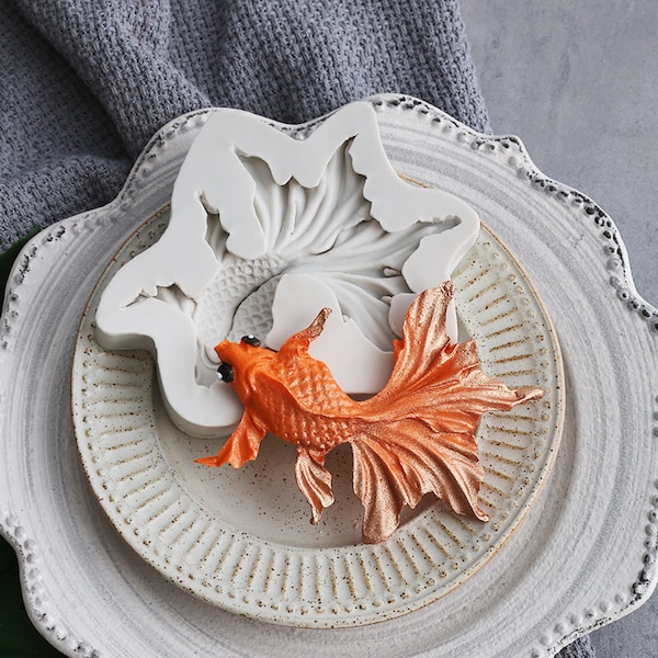 Goldfish, Silicone Mold, Polymer Clay Mold, Resin Mold, Sugarcraft, Home Decor, Cake Decorating, Resin, Fondant, Wedding, Fish Shapes