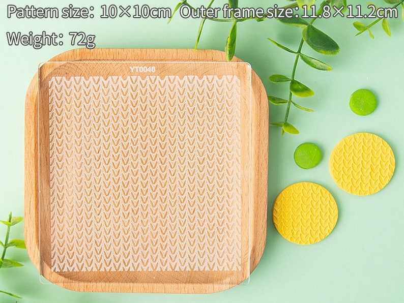 Leaf pattern acrylic texture mat, with cutter, polymer clay texture sheet for making clay jewelry, earing image 5