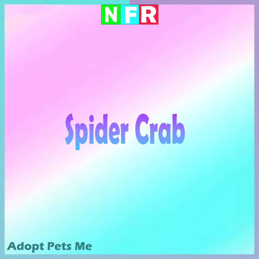 Adopt Me Spider Crab NFR Neon Fly Ride Virtual Pet Animal - Etsy