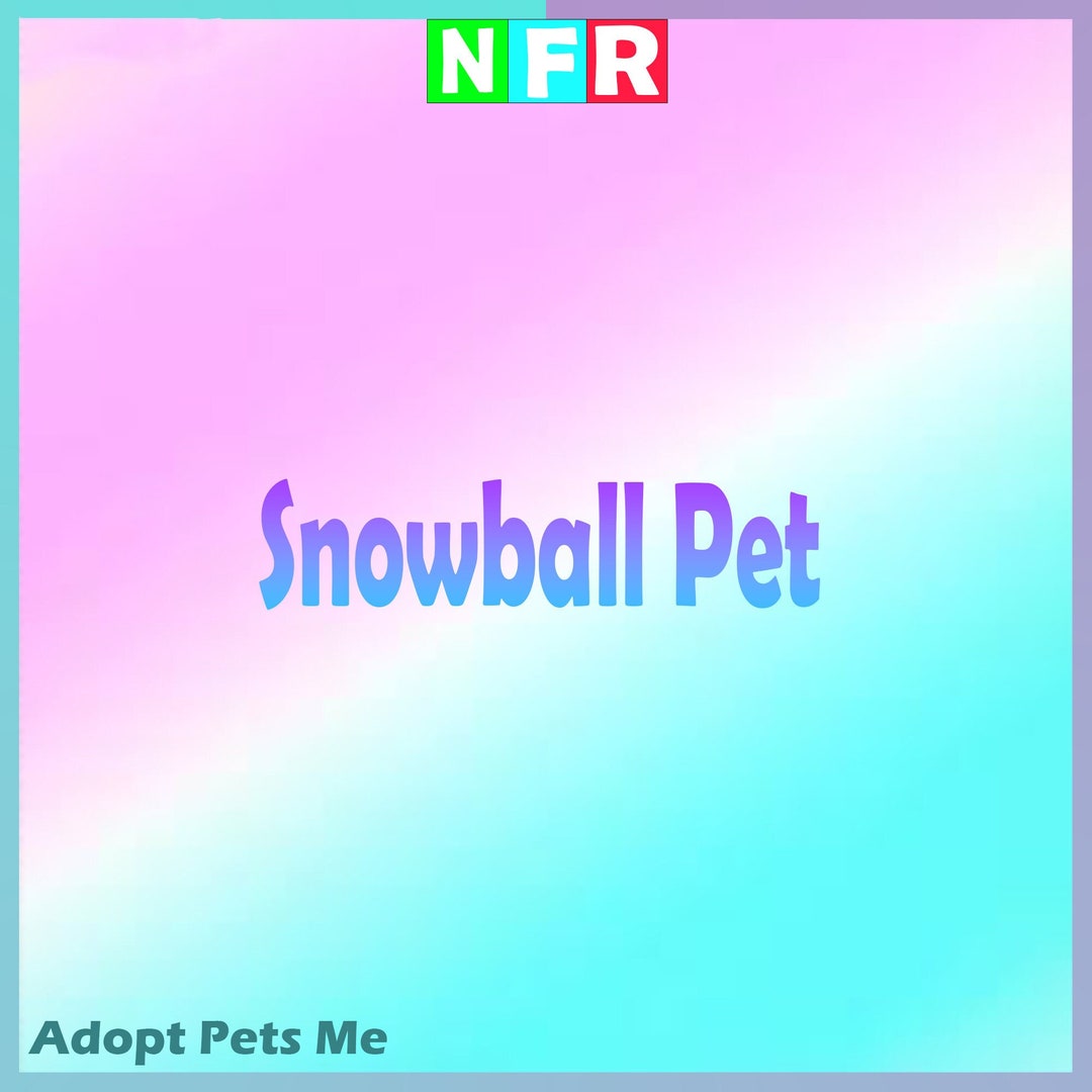 Adopt Me Snowball Pet NFR Neon Fly Ride Virtual Pet Animal Etsy