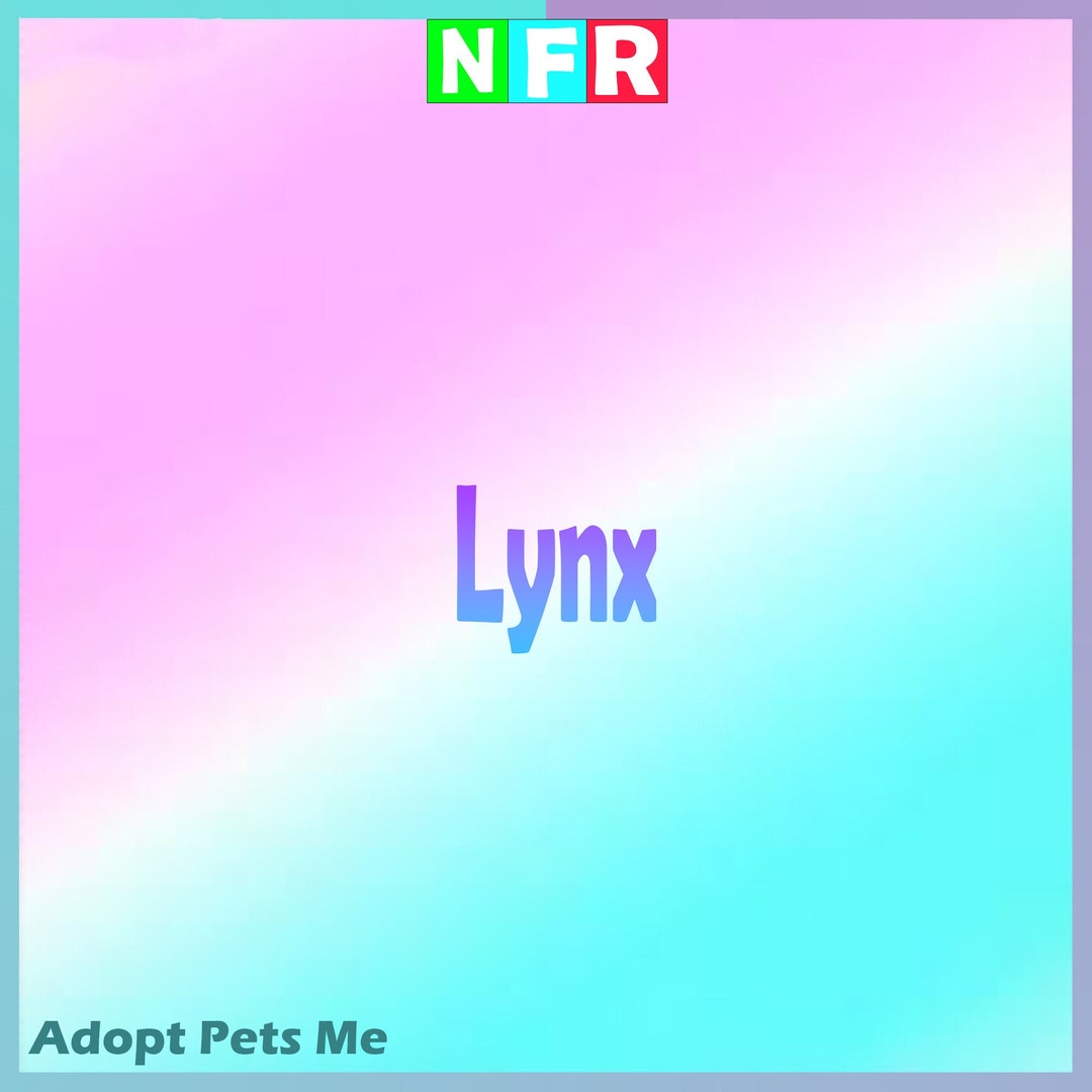 Adopt Me Lynx NFR Neon Fly Ride Virtual Pet Animal Adopt Me Etsy