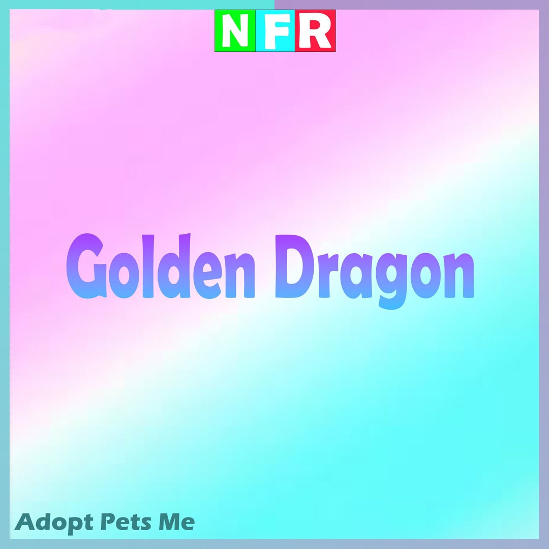 Adopt Me Golden Dragon NFR Neon Fly Ride Virtual Pet Animal Etsy