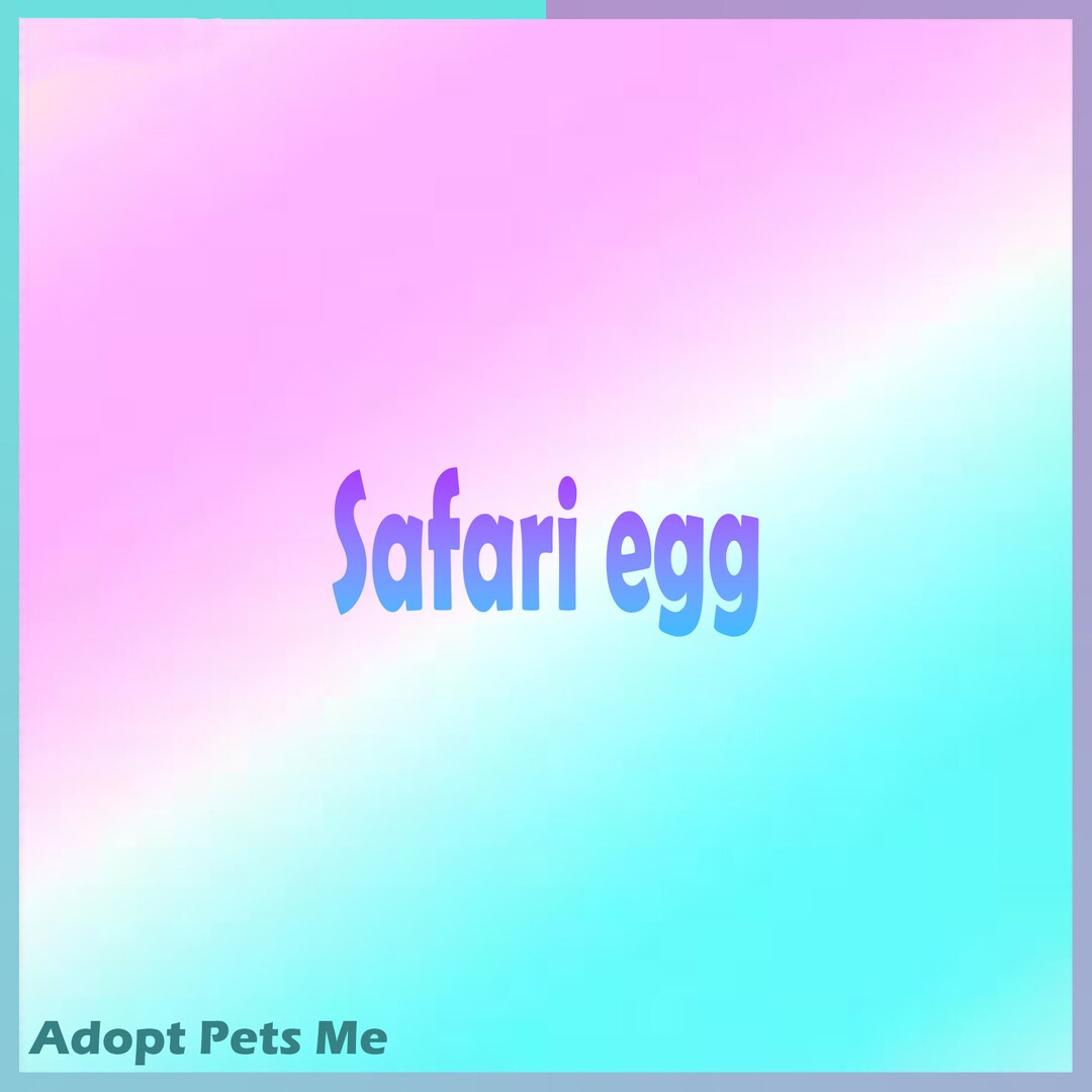 Adopt Me Safari Egg Virtual Pet Animal Adopt Me Pets Pets Etsy