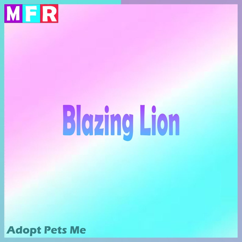 Adopt Me Blazing Lion MFR Mega Neon Fly Ride Virtual Pet - Etsy