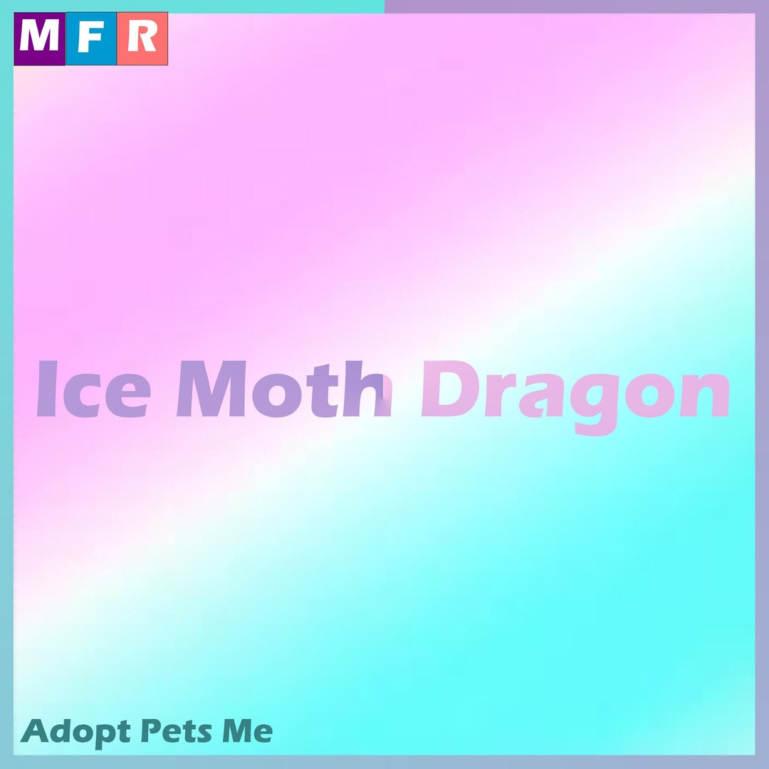 Adopt Me Ice Moth Dragon MFR Mega Neon Fly Ride Virtual Pet Etsy