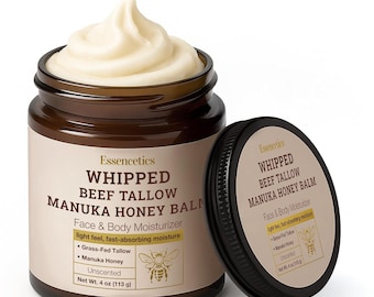 Bálsamo de miel de manuka y sebo de res batido, hidratante facial y corporal de vacas alimentadas con pasto
