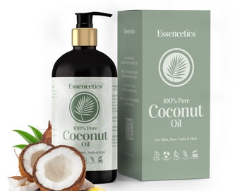 Aceite de coco fraccionado Essencetics: puro, natural, prensado en frío - 16 oz