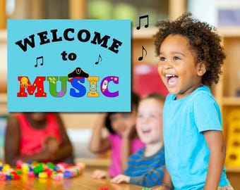 Preschool Music Poster - Classroom wall door decor