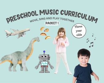 Preschool Music Curriculum Packet #1: Age 3, Four Music lessons (digital download)