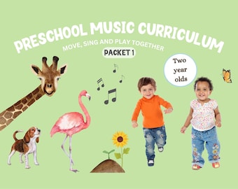 Preschool Music Curriculum Packet #1: Age 2, Four Music lessons (digital download)
