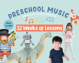 Preschool Music Curriculum Bundle: Age 3, Thirty-two lessons (digital download)