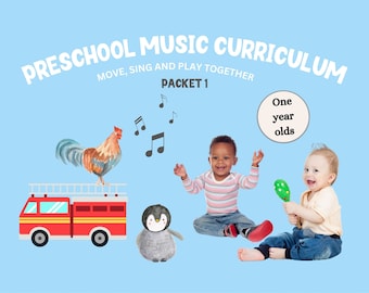 Preschool Music Curriculum Packet #1: Age 1, Four Music lessons (digital download)