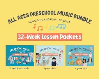 Preschool Music Curriculum: 32 Week Lesson Plans, Ages 1-4  (Digital Download)