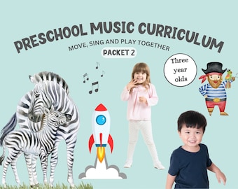 Preschool Music Curriculum Packet #2: Age 3, Four Music lessons (digital download)