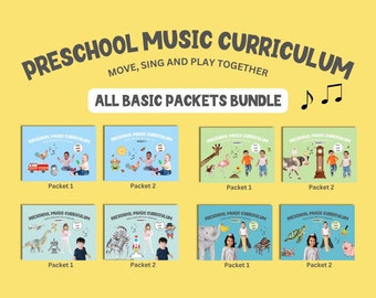 Preschool Music Curriculum Bundle: Ages 1-4, Packets 1 & 2 for all ages (Digital Download)