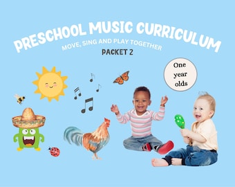 Preschool Music Curriculum Packet #2: Age 1, Four Music lessons (digital download).