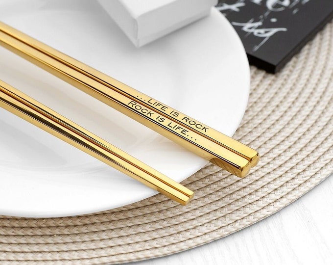 Personalized Custom Chopsticks - Laser Engraved with Your Message or Name  Gift for Boyfriend Dad gift