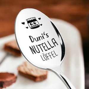 Personalized Nutella spoon with engraving Christmas gift for friends Secret Santa Stocking stuffer Customized Nutella Spoon Holiday gift
