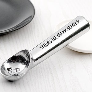 Personalisiertes Geschenk benutzerdefinierte Eisschaufel Oma Geschenk vom Enkel Graduation Premium Edelstahl, individuell graviertes Geschenk, Silver scoop