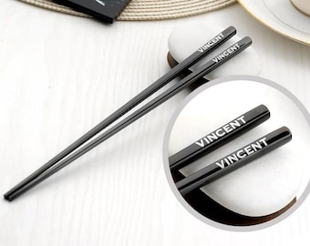 Personalisierte Essstäbchen mit Lasergravur Ihrer Nachricht oder Ihres Namens, individuelle Essstäbchen, Geschenk für Freund, Freundin