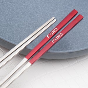 Personalized Stainless Steel Chopsticks - Engraved chopsticks - Custom Chopsticks - Boyfriend gift Girlfriend gift Chopsticks set Japanese