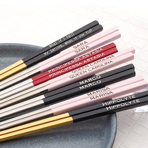 Custom Colorful Chopsticks - Personalized chopsticks with laser engraving your message or name Gift for boyfriend Graduation gifts