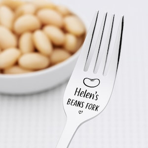 Personalized Fork – Custom Engraved Fork with Funny Text – Gift for Friend – Unique Gift Idea – Beans Fork – Bestie Gift – Custom Name Fork