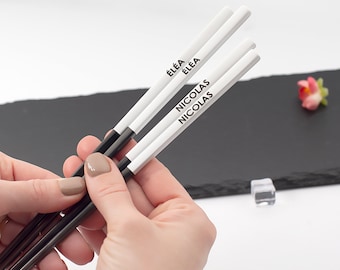 Personalised gold Chopsticks - Custom Chopsticks Set Personalized Name Engraved - Stainless Steel Gift for Sushi Lovers!