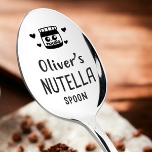 Nutella spoon - Boyfriend gift personalized spoon with engraved name Stainless Steel Spoon for Nutella Fans