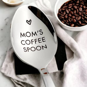 Personalized Coffee spoon - Custom Breakfast Spoon Engraved Coffee Lover&#39;s Gift Mom&#39;s Personalized Gift Coffee Lovers
