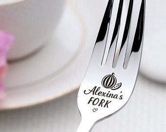 Tenedor personalizado  - Regalo de cumpleaños Regalo personalizado Tenedor grabado Tenedor con palabras Regalo mejor amigo