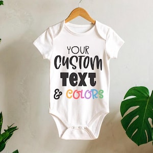 Your Custom Text & Colors 100% Cotton Baby Onesie® image 1